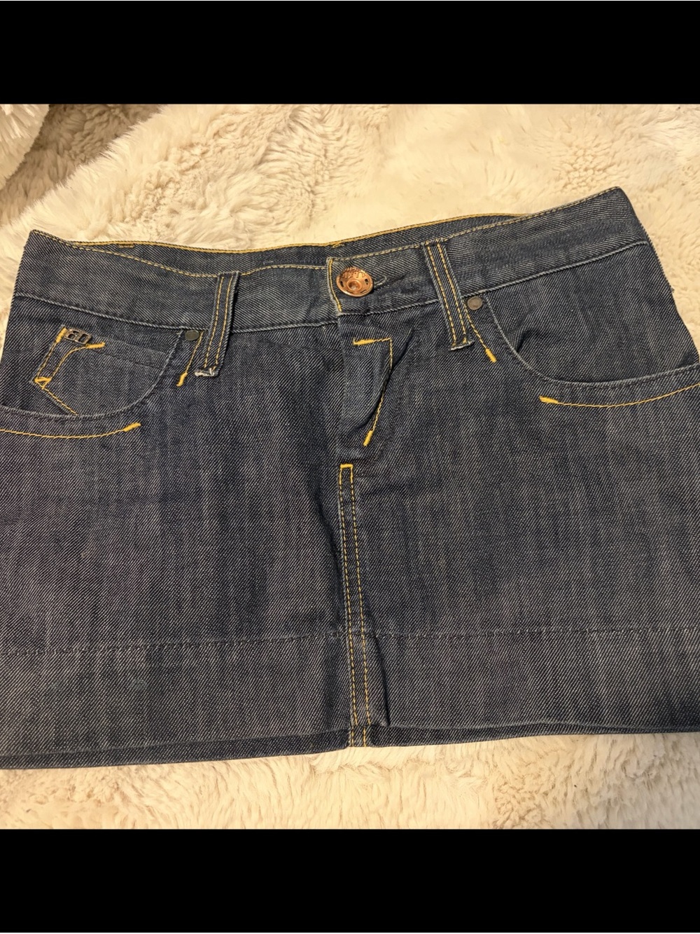 Miss Sixty XS Denim Mini Skirt with Contrast Topstitching
